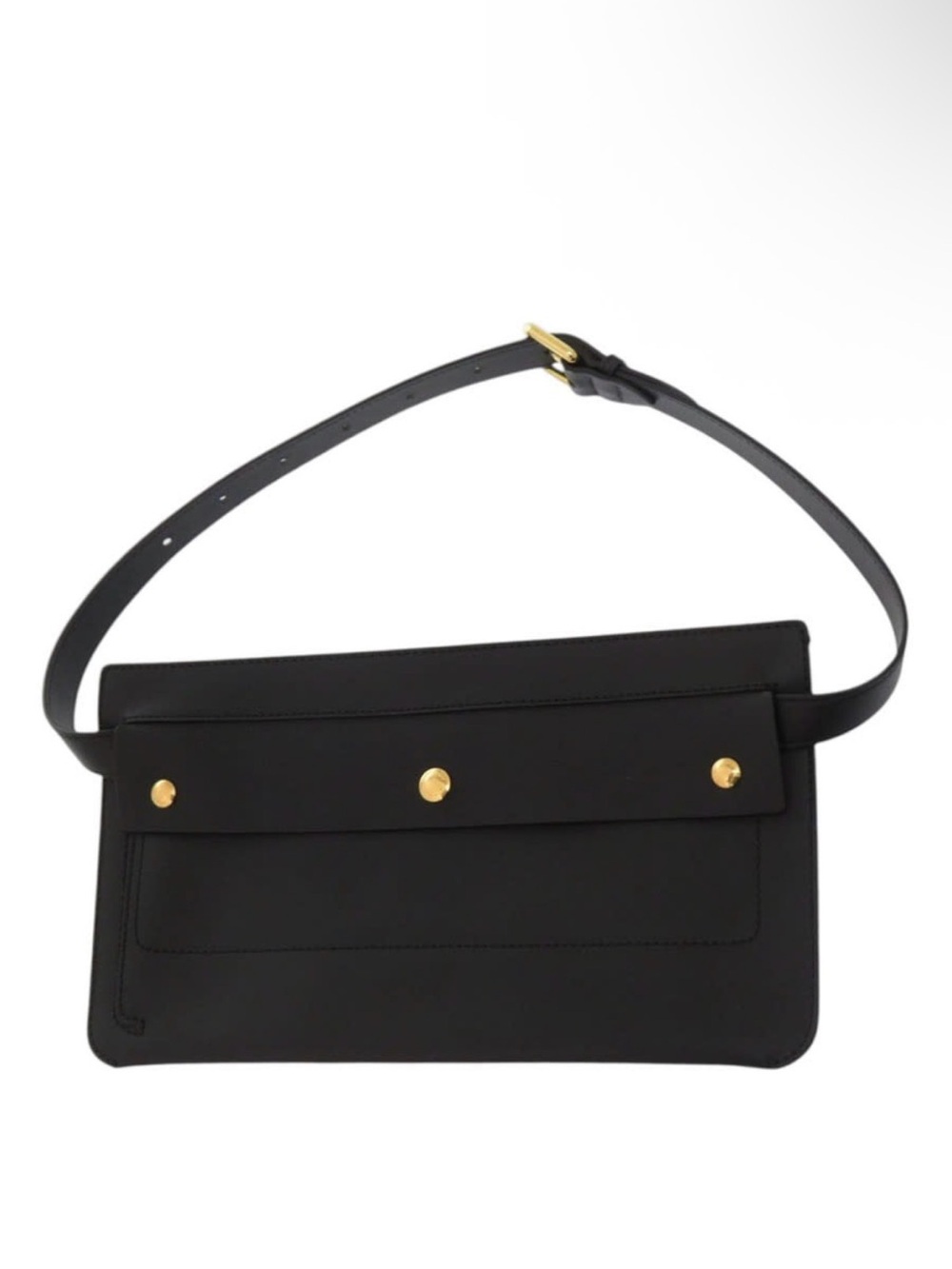Butberry Black Leather Belt Bag with Gold Hardware Brand New without